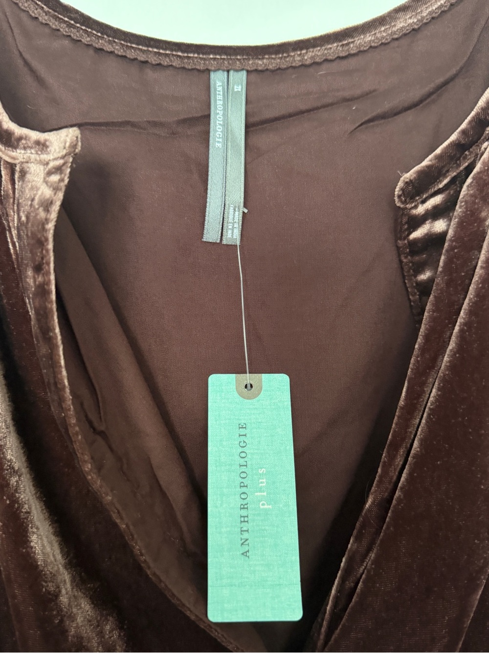 Anthropologie Chocolate Brown Velvet Somerset Maxi Dress NWT - Picture 7 of 9